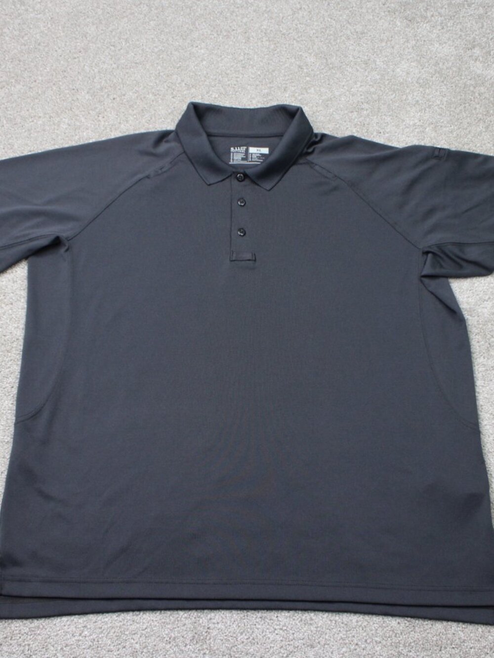 5.11 Tactical Polo Shirt Mens XL Black Performance Short Sleeve Poly Pullover